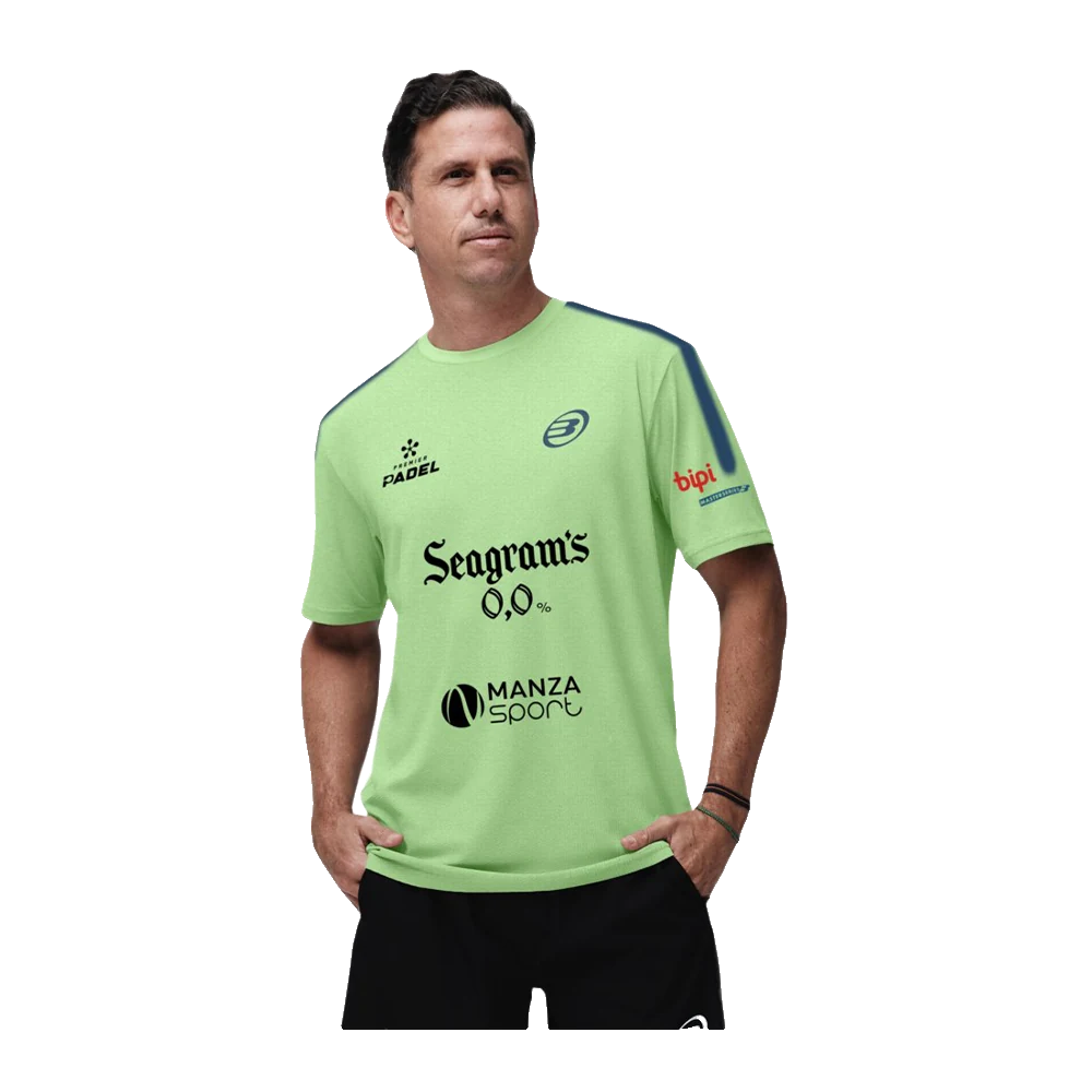 Bullpadel Montse verde Paquito Navarro T-shirt ufficiale da padel
