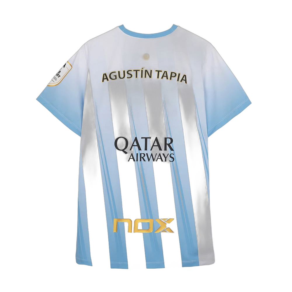 Nox AT10 Light Blue Agustin Tapia 2026 T-shirt ufficiale da padel