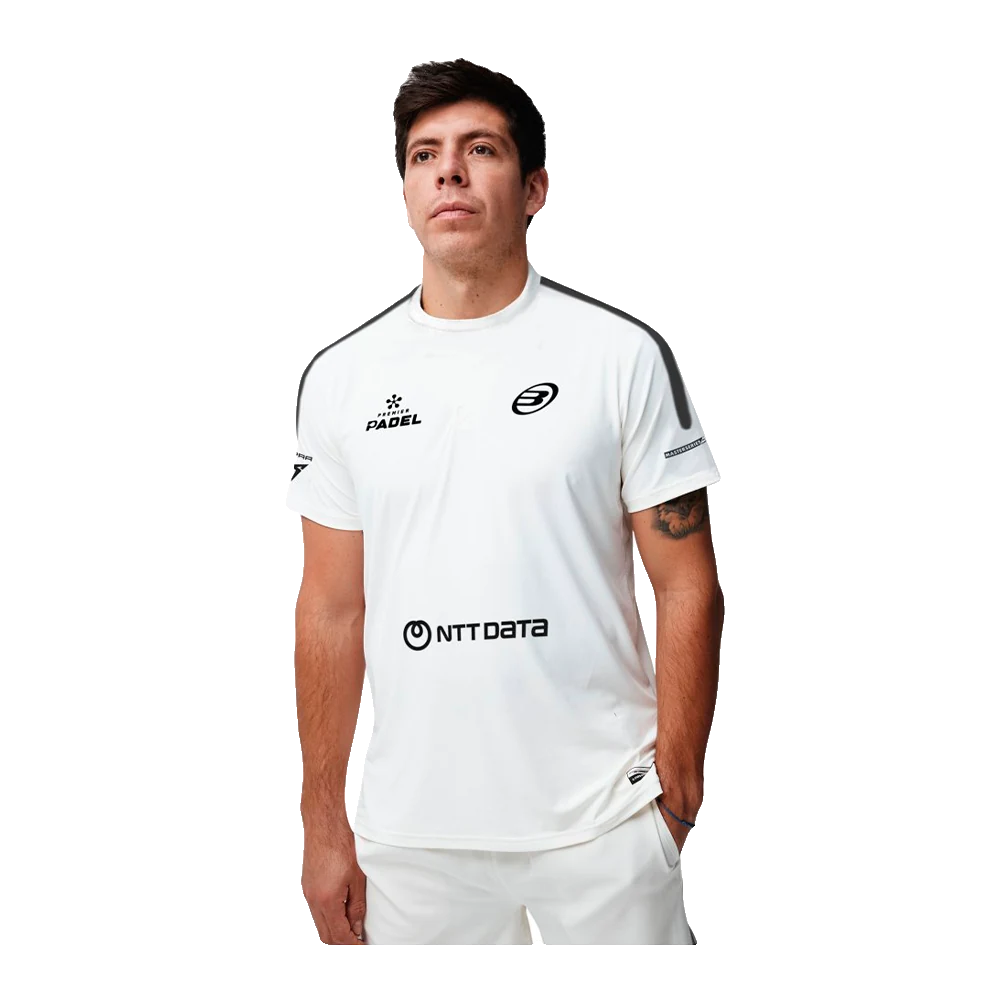 Bullpadel Montse Bianco Juan Tello T-shirt ufficiale da padel Uomo