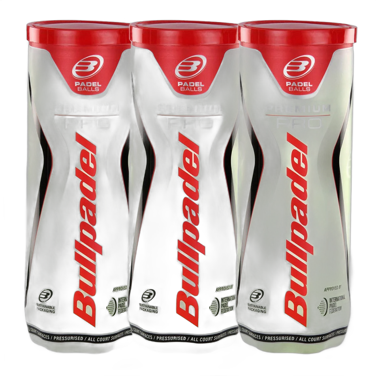 Bullpadel Confezione Da 3 Lattine Bullpadel Premium Pro 3-ball